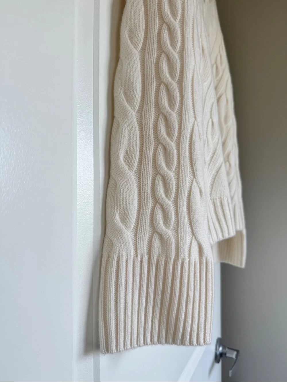 NWT J. CREW Spring Street 100% cashmere twisted cable-knit sweater ivory M